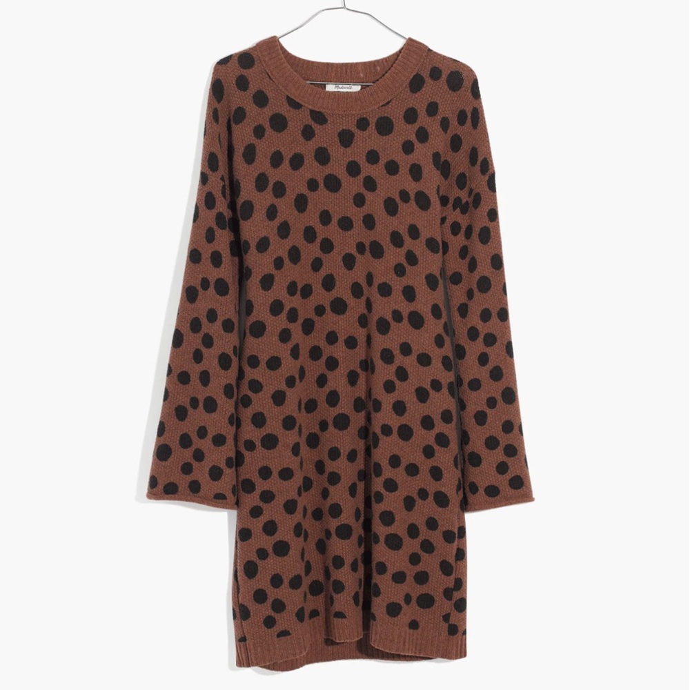 Madewell Brown and Black Polka Dot Sweater